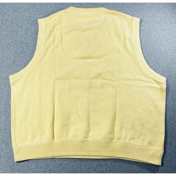 Vintage R&R Pro 100% cotton Men's Thick Knit Vest Size XL Yellow - Picture 2 of 4